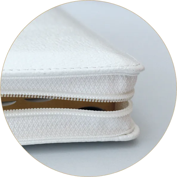 Bible Segond 1910, gros caractères, blanche - couverture souple, fibrocuir, avec zipper, tranche...