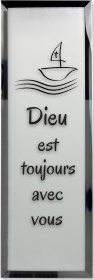 Tableau miroir "Dieu est toujours avec vous"