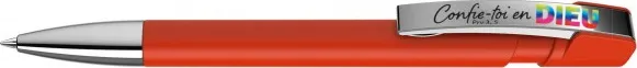 Stylo bille Jakobus, clip metal, étui "Confie-toi en toi en Dieu" - Diverses couleurs