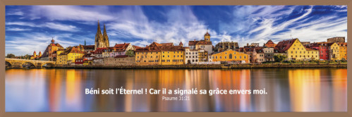 Cadre bois « Béni soit l'Éternel […] » Psaume 31.21