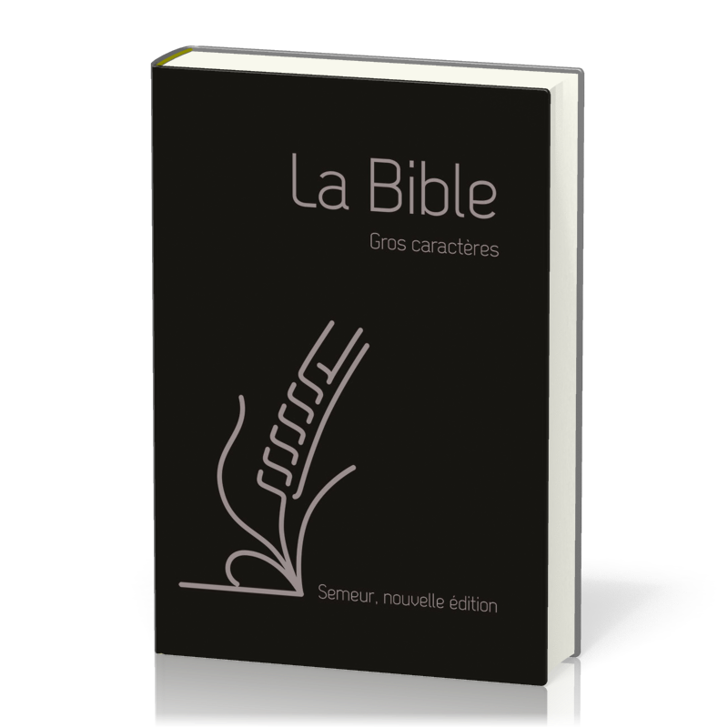Bible Semeur 2015, gros caractères, couverture souple noire, skyvertex, tranche argent