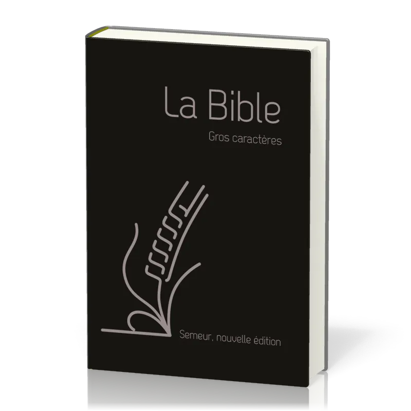 Bible Semeur 2015, gros caractères, couverture souple noire, skyvertex, tranche argent