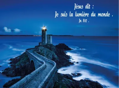 Cadre bois «Jésus dit : Je suis la lumière du monde […]» Jean 8.12, 40 x 30 cm