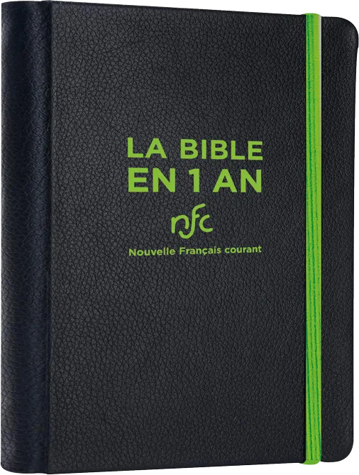 Bible en 1 an, NFC (La) - rigide simili cuir noir [sans deutérocanoniques] + 2 signets
