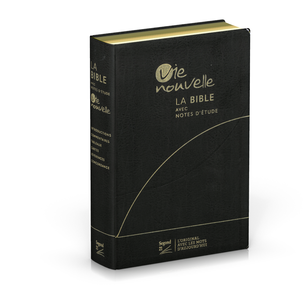Bible d'étude Vie nouvelle, Segond 21, noire - couverture souple, fibrocuir,tranches or
