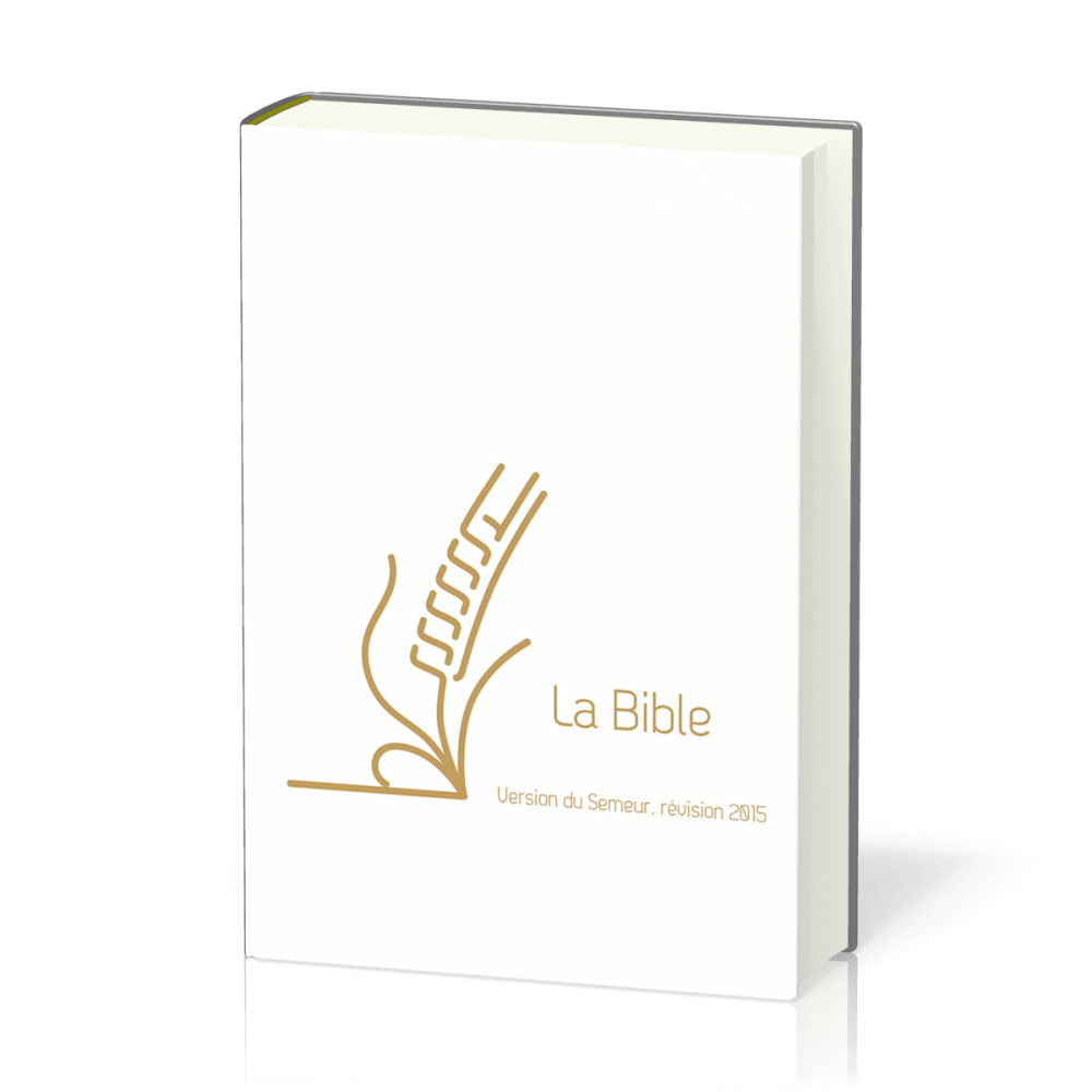 Bible Semeur 2015, compacte, blanche - couverture rigide, renforcée lin, tranches or