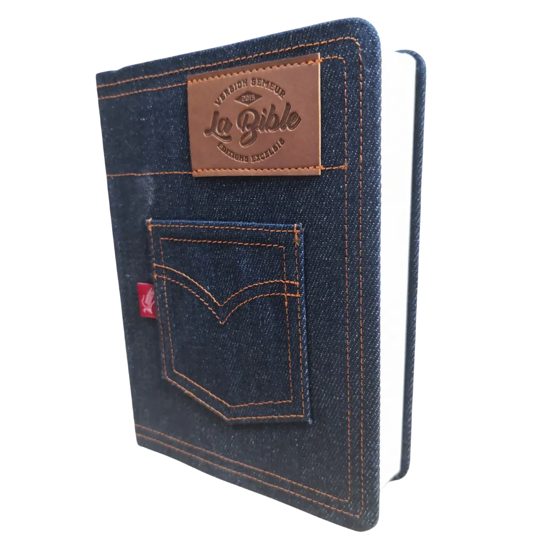 Bible Semeur 2015, compacte, couverture jeans souple bleue - tranche blanche