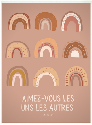 Poster - Arc-en-ciel "Aimez-vous" Jean 13.14 - Format 30x40cm