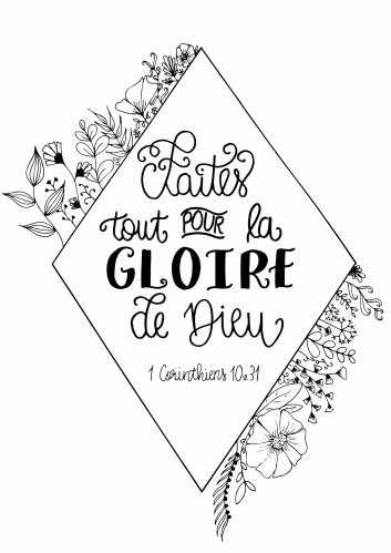 Poster - Losange "Faites tout pour la gloire de Dieu" 1Co 10.31 - Format A4