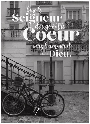 Poster - Vélo "Que le Seigneur dirige" 2 Thessaloniciens 3.5 - Format 30x40cm