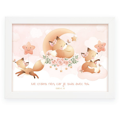 Cadre poster enfant Renard - [collection Mes animaux tout doux]