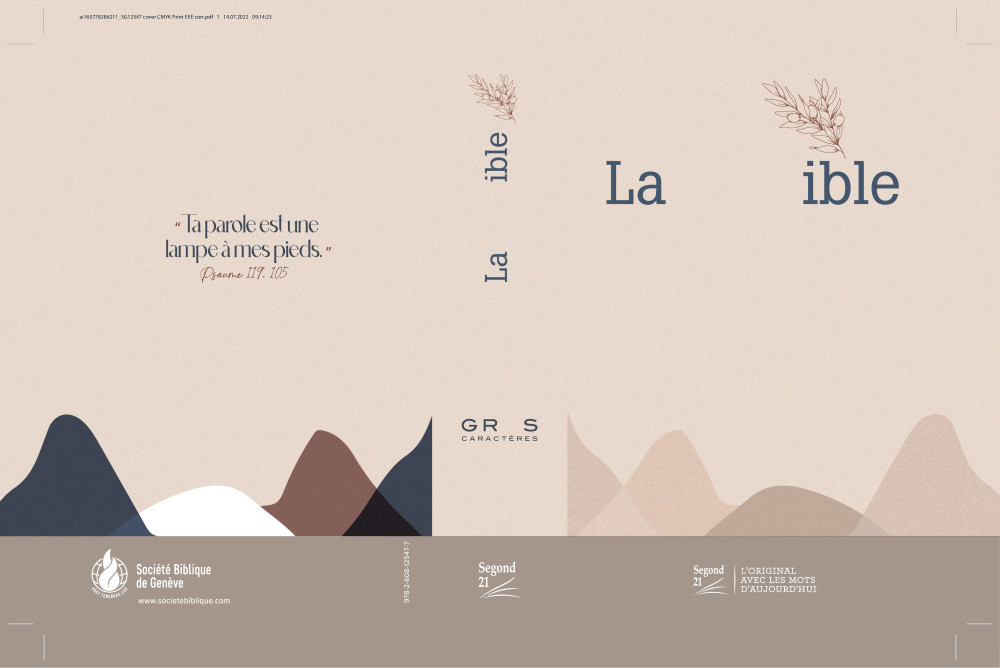 Bible Segond 21, gros caractères, - modèle rigide toilé matelassé - La Maison de la Bible x Sœur_co